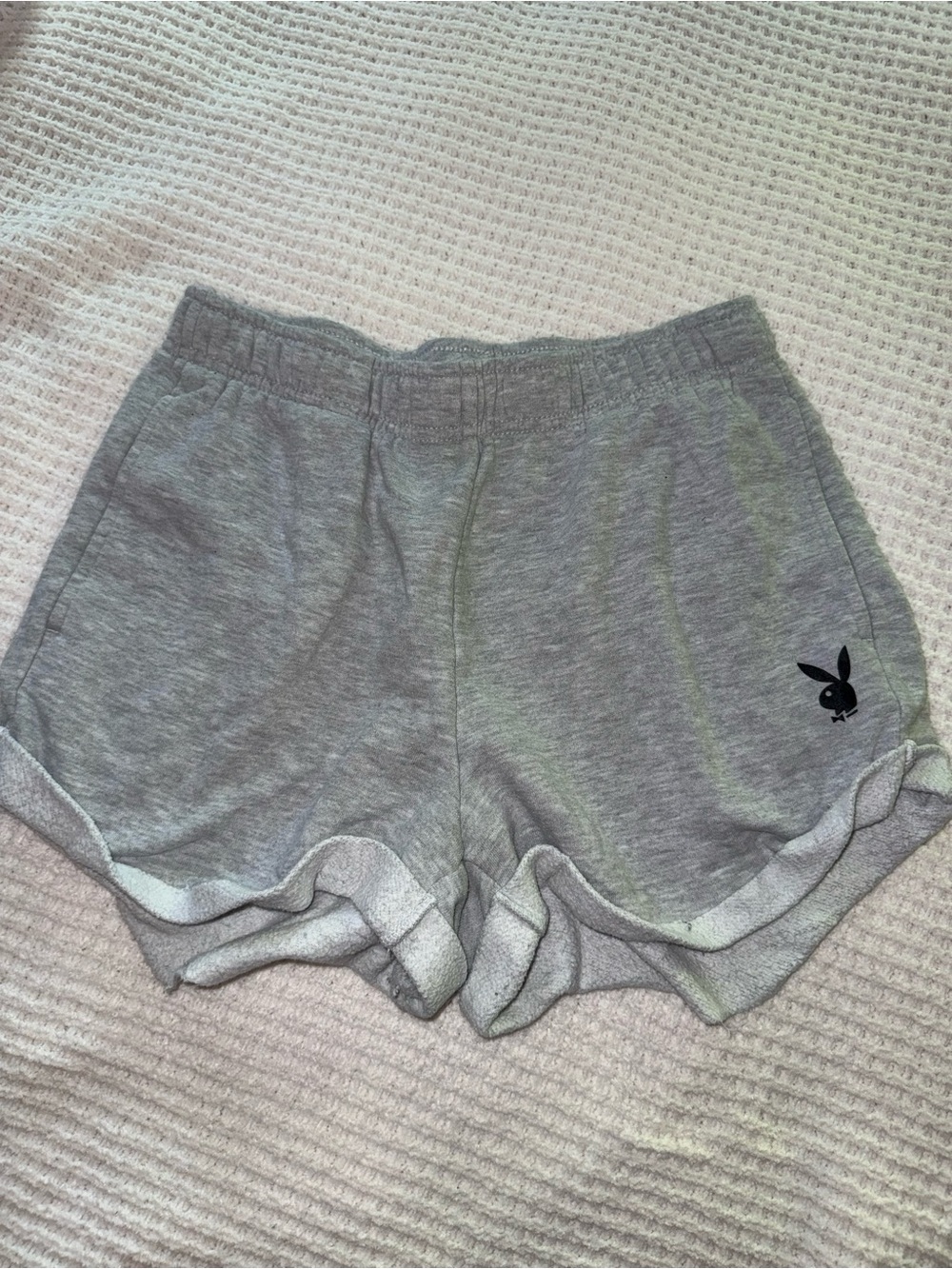 PLAYBOY Heather Gray Athletic Lounge Shorts with Bunny Logo